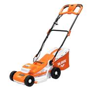 RURIS RXE1400 Confort - Cortacésped eléctrico (1400 W, Ancho 340 mm, 6 Alturas 20-70 mm, Bandeja de 35 L, Peine de Corte Mango Confort Pro Regulable 9 kg