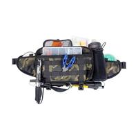 Rurunklee - Bolso de pesca para hombre, bolsa de banana de pesca con mosca impermeable con bolsillo de red, cierre de cremallera, bolsa de cintura multifuncional para la, verde, Unisex, Consulte la