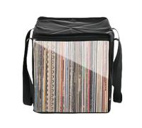 Rurunklee Caja de almacenamiento de vinilo LP, caja de almacenamiento plegable de 12 pulgadas, caja de almacenamiento para 50 LPs, caja de almacenamiento para DJ con capacidad para 50 álbumes, color