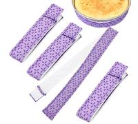 Rurunklee - Cinta de cocción para moldes de tartas, cinta de cocción uniforme de 4 piezas, banda de algodón muy absorbente para hornear pasteles - Tira de pastel de aislamiento térmico para evitar