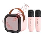 Rurunklee - Máquina de karaoke para altavoz de karaoke inalámbrico con luces de discoteca, altavoz inalámbrico, altavoz inalámbrico con 2 microph, juguete musical para fiesta