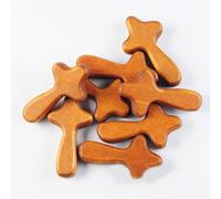 Rurunklee Pequeñas cruces de madera cómodas de Pascua, cruces de bolsillo para iglesia a granel, cruz de comunión cristiana de 2.36 pulgadas, cruz de oración, regalos para Navidad (paquete de 24)