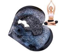 Rurunklee Piedra de palma de corazón, piedras preciosas de palma de ónix, piedra de palma de de ágata para equilibrio natural del cuerpo y rejilla de