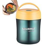 Rurunklee - Tarro de alimentos isotermo, envases aislados compactos y herméticos de 500 ml con tapa de mango | Envases al vacío para alimentos fríos calientes, sopas, líquidos