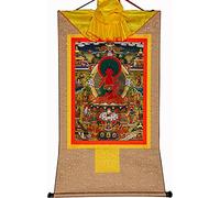 RURUR Imagen de Rollo de Seda, Pintura Colgante de Rollo, Pintura de Rollo de Seda, Thangka Tibetano, Amidabha en la Tierra Pura, Elíseo de(Beige,Medium(62cm*47cm))