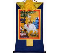 RURUR Imagen de Rollo de Seda, Pintura Colgante de Rollo, Pintura de Rollo de Seda, Thangka Tibetano, Cuatro Armoniosos(BLU,Small(35cm*27cm))