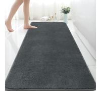 Rururug Alfombra de baño Extragrande de 150 x 60 cm, de Microfibra, Absorbente, Antideslizante, antimoho, Lavable a máquina, para Dormitorio, baño, Gris