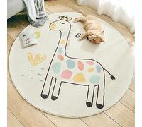 Rururug Alfombra Infantil Redonda Soft Mat Ø 70 cm Caricatura, Lindo, Jirafa Alfombra para bebé, Antideslizante, Grande, Alfombrilla de Juego