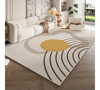 Rururug Alfombra Moderna Grande Salón Antideslizante Fácil de Limpiar Diseño Utilizado para Dormitorio,Comedor,Habita Líneas Geométricas Abstractas Marrones 170 x 240 cm