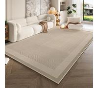 Rururug Alfombra Moderna Grande Salón Antideslizante Fácil de Limpiar Diseño Utilizado para Dormitorio,Comedor,Habita Líneas Geométricas Abstractas Marrones 170 x 240 cm