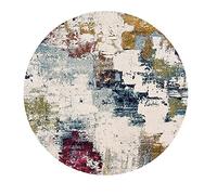 Rururug Alfombra Redondo diseño de Pelo Corto fácil de cuidar, Moderno Alfombras Antideslizante Lavable Salon Habitacion Dormitorio, Arte Colorido Abstracto Moderno Retro Round ø150cm