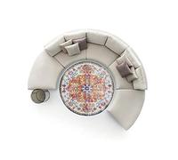 Rururug Alfombra Redondo diseño de Pelo Corto fácil de cuidar, Moderno Alfombras Antideslizante Lavable Salon Habitacion Dormitorio,patrón Floral Tradicional,Round ø150cm