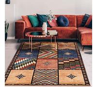 Rururug Alfombras Antideslizante Salón, Grandes Alfombra Decorativa Comedor, Dormitorio, Oficina Alfombras Tela Escocesa geométrica Retro 120 x 230 cm