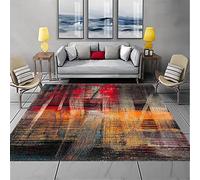 Rururug Alfombras Antideslizante Salón, Grandes Alfombra Decorativa Comedor, Dormitorio, Oficina Alfombras Abstracto Naranja Rojo 140 x 200 cm