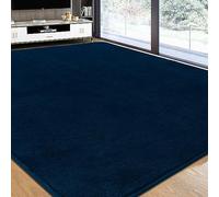 Rururug Alfombras Grandes para Sala de Estar, 200 x 300 cm, súper Suaves y esponjosas, para Dormitorio, Modernas, Lisas, esponjosas, Grandes, Lavables a máquina, Antideslizantes, Color Azul Marino
