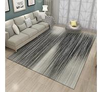 Rururug Cuadrado Alfombra decoración del hogar Alfombras Salón Grande Suaves Pelo Corto para Dormitorio Antideslizante Sala de Estar, líneas de Degradado en Blanco y Negro abstractas 200 x 200 cm