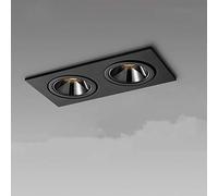 Rururug Downlight Empotrable de Techo LED Doble Cabezal 7W 24W, Foco LED COB Antirreflejo, Interior, Blanco Natural, 2X7W