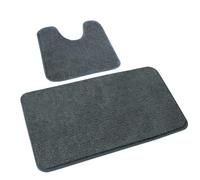Rururug Juego de 2 Alfombra de Baño Antideslizante Alfombrilla Baño de Microfibra Alfombra de Ducha Ultra Suave Gris (50x80+50x40cm)