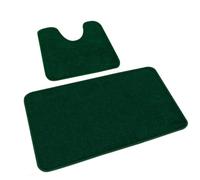Rururug Juego de 2 Alfombrillas de baño de Microfibra Lavable de Microfibra Nuevo Punto de plástico Antideslizante Inferior Alfombra de baño y Alfombrilla de Inodoro (Verde, 50 x 80 cm + 50 x 40 cm)