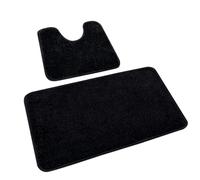 Rururug Juego de Alfombrillas de baño de Microfibra Lavable, 2 Piezas, Antideslizantes, para baño y Inodoro, Alfombra de baño, 50 x 80 cm + 50 x 40 cm