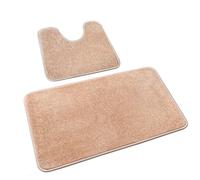 Rururug Juego de Alfombrillas de baño de Microfibra Lavable, Juego de 2 Alfombrillas de baño Antideslizantes para baño e Inodoro, Alfombra de baño Beige, 50 x 80 cm + 50 x 40 cm