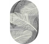 Rururug Salón Dormitorio Alfombra Moderno Comedor Interior Alfombras Pequeño Pelo Corto Antideslizante Alfombra del Piso Pluma Gris Claro Blanco Abstracto, 70 x 140 cm