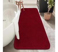 Rururug Tapete de Baño Grande 50 x 120 cm, Antideslizante para el Suelo, Absorbente de Microfibra, Rojo