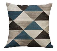 Rusaly Funda de Cojin 50x50 Funda de Almohada Linaza Duradero Estampado de Geometría WiFi Decorativo Throw Cojín para Sofá Cama Coche (C)