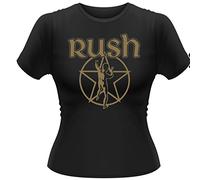 Rush Metallic Starman Ladies Black T-Shirt