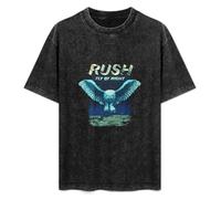 Rush Owl Fly by Night Men's T-Shirt Unisex Black Cotton Print tee Shirts M