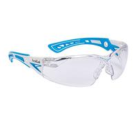 RUSH+ - Patillas bi-material azul/blanco - PC incoloro - anti-rayaduras y anti-vaho PLATINUM - Talla pequeña