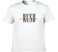 Rush Permanent Waves Rock Tour Merch Geddy Lee Tom SawyerVintage T Shirt Short Sleeve Funny Top White L