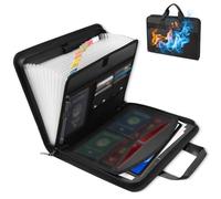 Rushclick File Folder, Fireproof and Waterproof With Colored Tabs, Waterproof Foldable Accordion Document Storage Bag (1pcs)