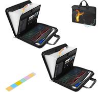 Rushclick File Folder,KatieWells File Folder - Large Capacity A4 Fireproof Files Folders with Handle, Fireproof & Waterproof Files Folders Protects Fits A4/Letter Documents (2PCS)