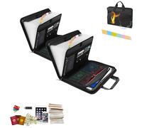 Rushclick File Folder，Large Capacity A4 Fireproof Folder with Handles And Colored Labels, Multiple Compartments, Waterproof And Fireproof，Suitable for Office Students Home (2)