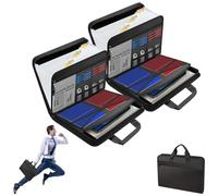 Rushclick File Folder, Rushclick Expanding File Folder, 13pocket Large Capacity A4 Fireproof and Waterproof Folder, with Zipper & Labels for Documents (2Pcs)