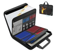 Rushclick File Folder, Rushclick Large Capacity A4 Fireproof File Folders with Handle, with Colored Tabs, 13pocket, Waterproof, Expanding with Zipper Closure (1PC)