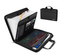 Rushclick Fireproof File Folder with Handle, Large Capacity A4 Accordion Organizer with 13 Pockets, Waterproof and Lockable Design, Large Capacity Expanding Document Folder for Home Office Use