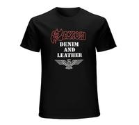 RUSHUI Saxon Denim and Leather Men's Short Sleeve Cotton Shirt for Sport Size 3XL
