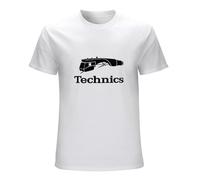 RUSHUI Technics Logo DJ 1200 Turntable Music Men's Short Sleeve T-Shirt Top Size L