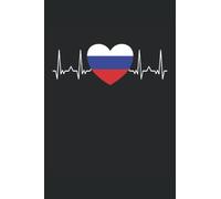 Rusia: Bandera rusa Heartbeat ruso |Cuaderno DIN A5 6x9 pulgadas |Planner Diary Writing Folleto |120 páginas |Punteado