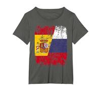 Rusia Camiseta ESPAÑA Bandera de la Amistad Rusia Camiseta, Mujer Tallas Grandes, Asfalto, 2XL Grande