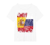Rusia Camiseta ESPAÑA Bandera de la Amistad Rusia Camiseta, Mujer Tallas Grandes, Blanco, 4XL Grande