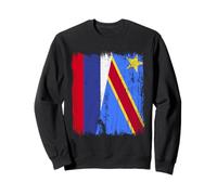Rusia Congo Media Bandera Ruso Orgullo Congoleño Jersey Sudadera