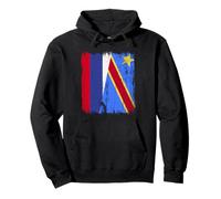 Rusia Congo Media Bandera Ruso Orgullo Congoleño Jersey Sudadera con Capucha