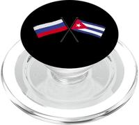 Rusia Cuba Banderas Cruzadas Patrimonio Cubano Ruso PopSockets PopGrip para MagSafe