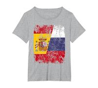 Rusia ESPAÑA Bandera de la Amistad Rusia Camiseta, Mujer Tallas Grandes, Gris Jaspeado, 3XL Grande