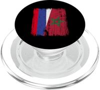 Rusia Marruecos Media Bandera Rusa Marroquí Heritage Jersey PopSockets PopGrip para MagSafe