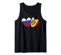 Rusia Moldavia Corazón Banderas Rusia Moldova Doble Bandera Camiseta sin Mangas