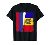 Rusia Moldavia Media Bandera Patrimonio Moldavo Ruso Camiseta